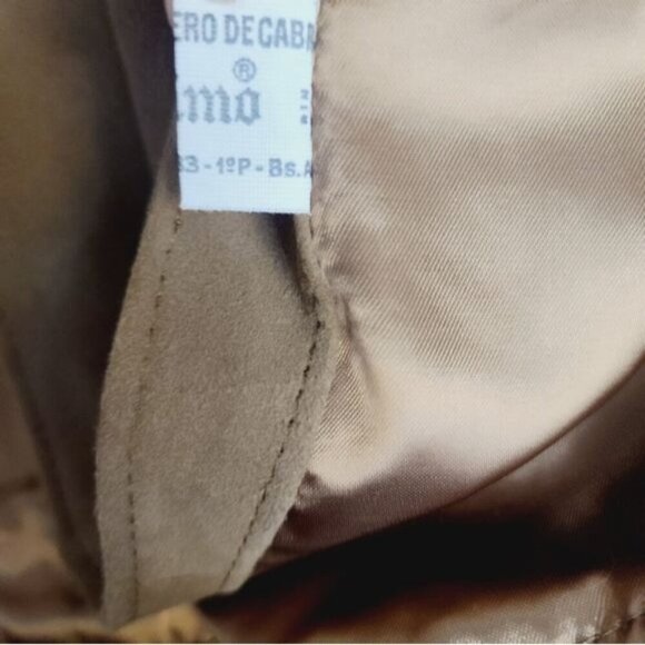 Vintage El Cuero de Cabra Tan Suede Leather Open Front Vest - Picture 6 of 10